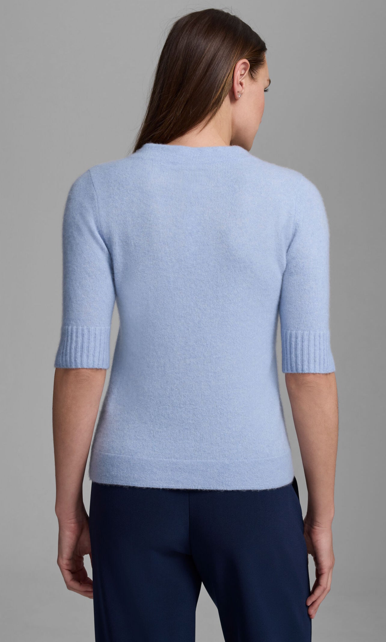 Cashmere Mock Neck Sweater-Riviera Blue