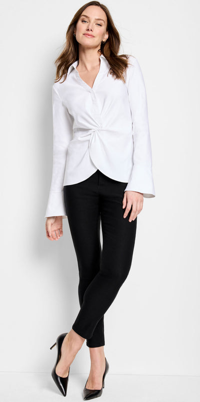 Polished Wonderstretch Twist Front Shirt