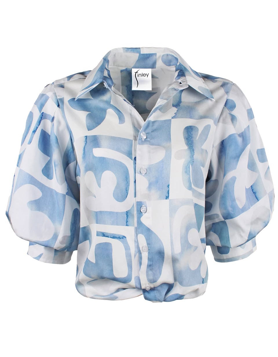 Bomba Mattise Print Shirt-White/Blue