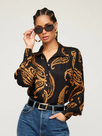 Chloe Blouse Paisley-Black