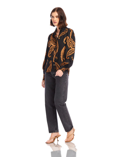 Chloe Blouse Paisley-Black