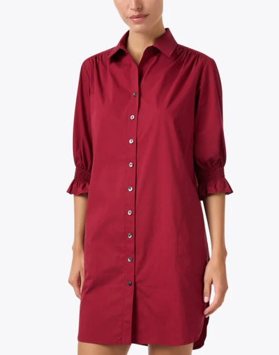 Miller Weathercloth Shirtdress-Red