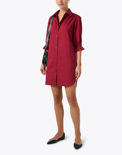 Miller Weathercloth Shirtdress-Red