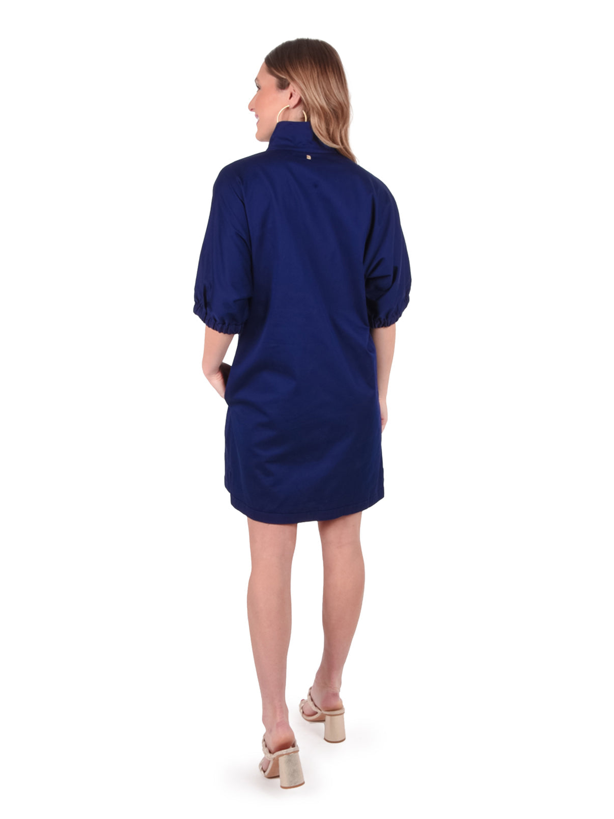 Poppy Dress Navy Poplin